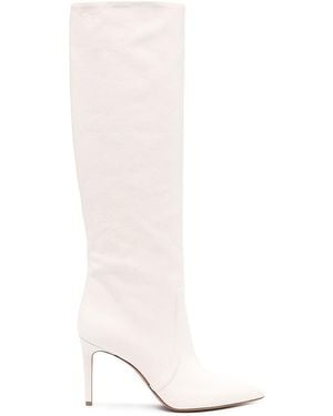 Paris Texas Ladies Stiletto 85Mm Leather Boots, Brand Size 35 Us - White