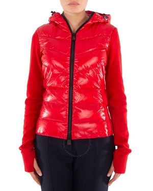 Moncler Grenoble Hoodie With Down Front - Red