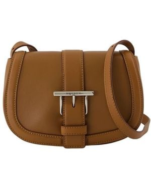 McQueen T-Bar Satchel Mini Shoulder Bag - Brown