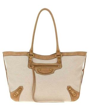 Balenciaga Sand Canvas Le City Shopping Bag Natural/Camel Borse A Mano