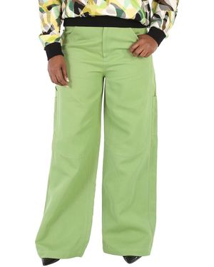 Petar Petrov Ladies Cotton Ramie Blend Genaro Pants, Brand Size 40 (Us - Green