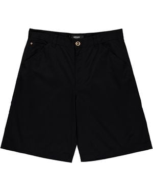 Versace Medusa Hardware Gabardine Cargo Shorts - Black