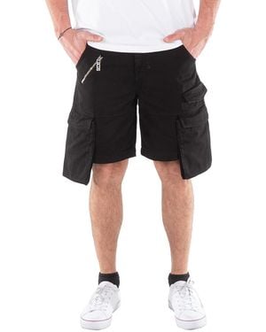 Gcds Ultracargo Mid-Rise Denim Shorts - Black