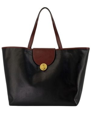 Versace Leather Colourblock Tote Bag - Black