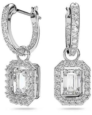 Swarovski Millenia Crystal Drop Hoop Earrings - White
