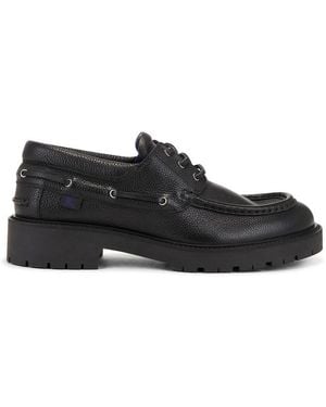 Burberry Raft Leather Boat Shoes, Brand Size 44 Us - Black