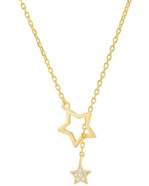 Kylie Harper 14K Over Cz Star Lariat Y Necklace - Metallic