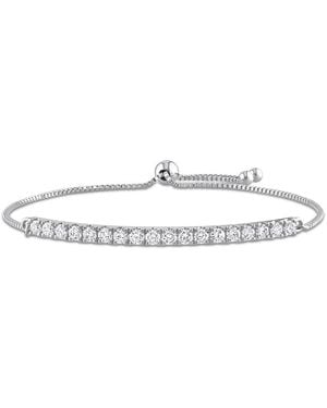Amour 1 Ct Tw Diamond Bolo Chain Bracelet - White