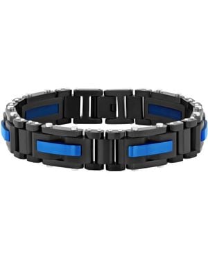 Robert Alton And Riveted Stainless Steel Bracelet - Blue