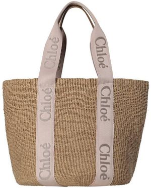 Chloé Woody Large Basket Tote Bag - Brown