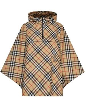 Burberry Nylon Check Poncho - Multicolour