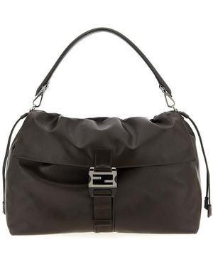 Fendi Flux Maxi Messanger Handbag - Black