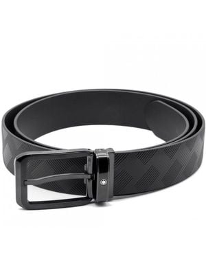 Montblanc 35 Mm Reversible Leather Belt - Black