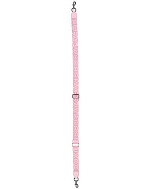 Marc Jacobs The Thin Outline Logo Webbing Strap - White