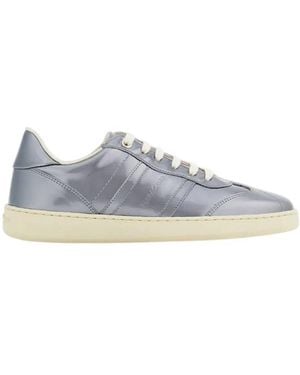 Ferragamo Garda Low-Top Trainer With Logo - Grey