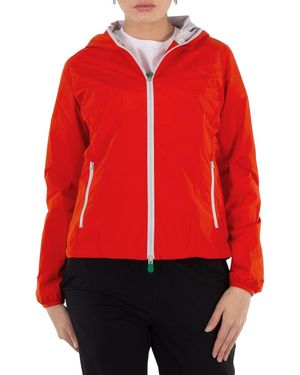 Save The Duck Traffic Stella Hooded Rain Jacket, Brand Size 1 - Red