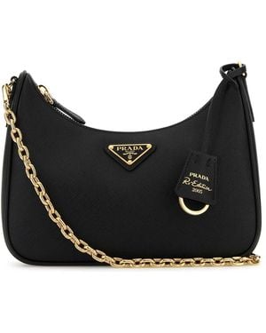 Prada Leather Re-Edition 2005 Shoulder Bag - Black