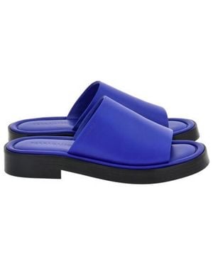 Ferragamo Giunone Leather Slide Sandals - Blue