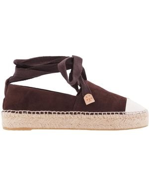 Tory Burch Cap-Toe Espadrilles - Brown