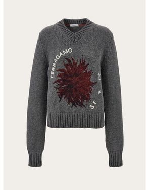 Ferragamo Dark Wool Jumper - Grey