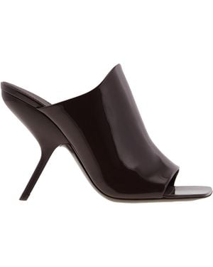 Ferragamo Ferragamo Era X5 Patent Leather Mules, Size 7 C - Brown