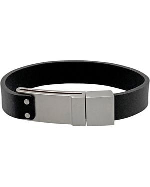 Montblanc Stainless Steel Leather Bracelets - Black