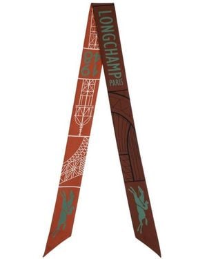 Longchamp Eiffel Tower 1948 Silk Headband - Brown