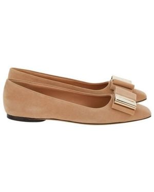 Ferragamo Lena Bow Ballerina Flats - Brown