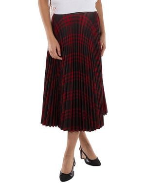Burberry Check Pattern Pleated Skirt, Brand Size 4 (Us - Red