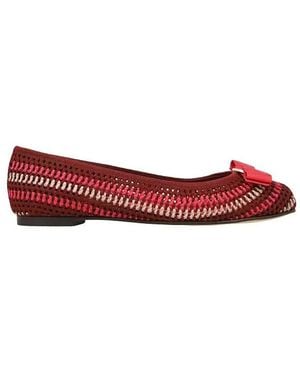 Ferragamo Ferragamo Macrama Varina Ballet Flats - Red