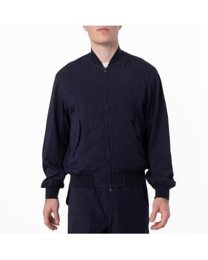 Emporio Armani Viscose-Nylon Blouson Jacket, Brand Size 50 Us - Blue