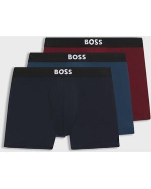 BOSS Three-Pack Of Logo-Waistband Boxer Briefs - Blue