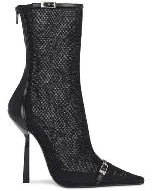 Saint Laurent Oxalis Mesh Pointed-Toe Bootie, Brand Size 38 Us - Black