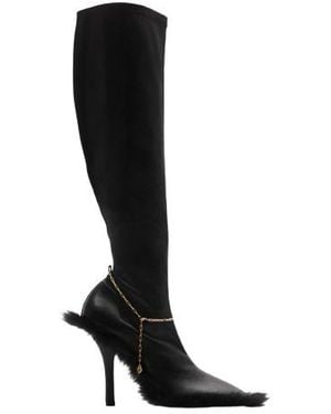 Burberry Leather Slinky Legging High Boots, Brand Size 38 Us - Black