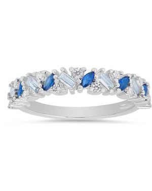 Kylie Harper Sterling Multi Shape Sapphire Ombre Band Ring - Blue