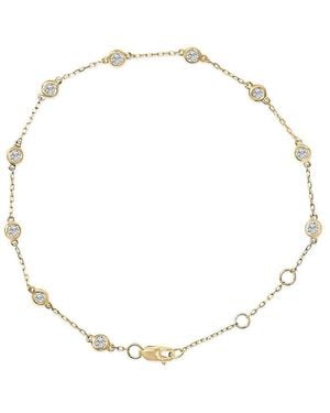Haus of Brilliance 14K 1/2 Cttw Bezel Set Lab Grown Diamond Station Bracelet - Metallic