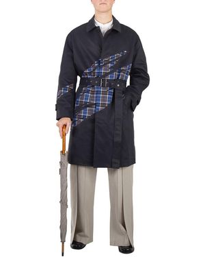 Redemptive And Check Seamless Bonding Pattern Coat - Blue