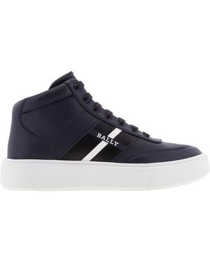 Bally Curter Leather High-Top Trainers, Brand Size 39 Us - Blue