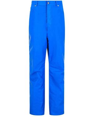 Ferragamo Coated Straight Leg Trousers, Brand Size 48 Waist - Blue