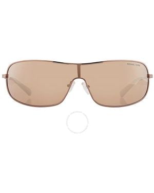 Michael Kors Aix Gold Mirror Shield Sunglasses Mk1139 12137p 38 - Natural