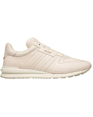 Bally Asler Leather Low-Top Trainers, Brand Size 6 Us - Natural