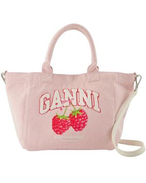 Ganni Easy Shopping Tote Bag - Pink