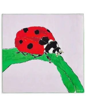 Burberry Ladybird Silk Sqaure Scarf - Green