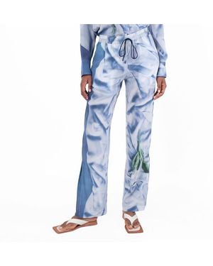 Victoria Beckham Elasticated Waistband Pyjama Trousers, Brand Size 6 (Us - Blue