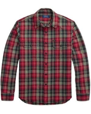Polo Ralph Lauren Classic-Fit Plaid Oxford Workshirt - Red
