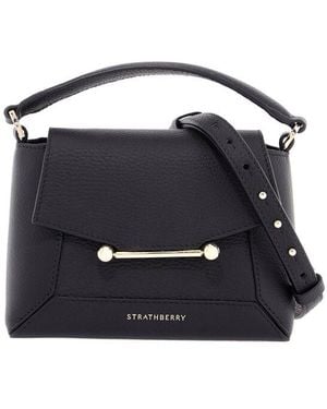 Strathberry Calfskin Nano Crossbody Bag With Mosaic Design - Blue