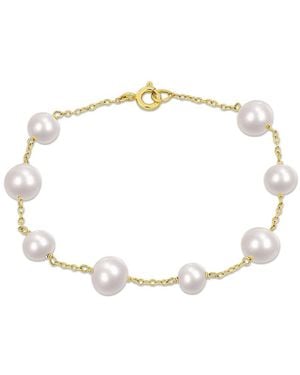 Amour 6.5-8.5 Mm Cultured Freshwater Pearl Station Bracelet - Metallic