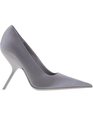 Ferragamo Eva X5 Pointed-Toe Satin Court Shoes - Grey