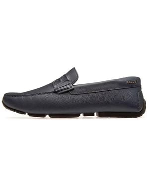 Bally Pakito Pilot Leather Drivers, Brand Size 5 Us - Blue