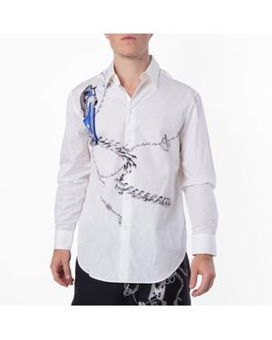 Burberry Knight Hardware Printed Cotton Shirt - White